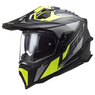 LS2 MX701 EXPLORER CARBON FOCUS adventure helma matná-H-V-žlutá vel.L